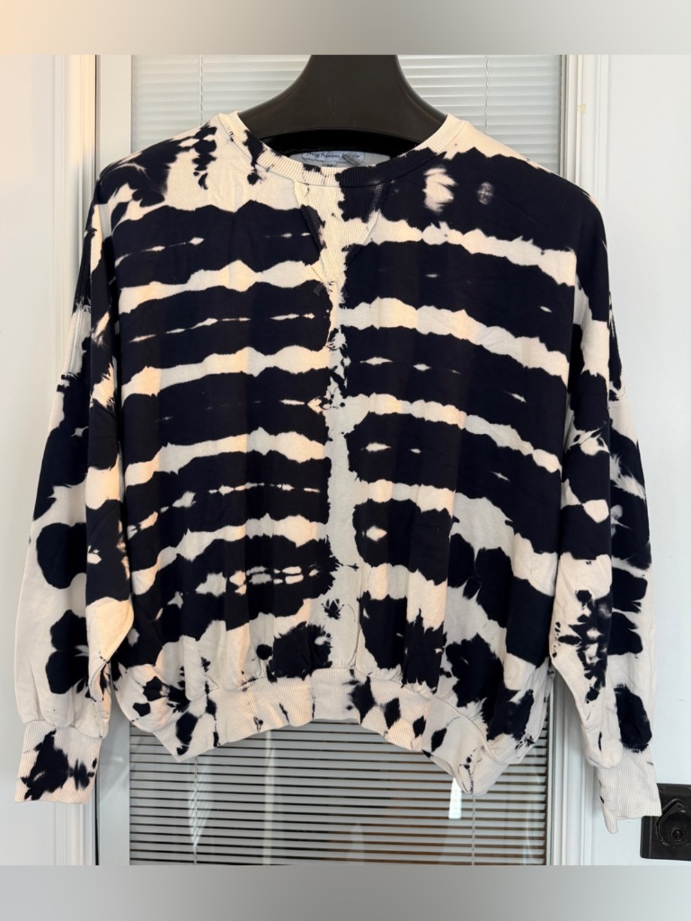Young Fabulous & Broke Navy Tie Dye Pullover Oversized Dolman Sweatshirt Size M
